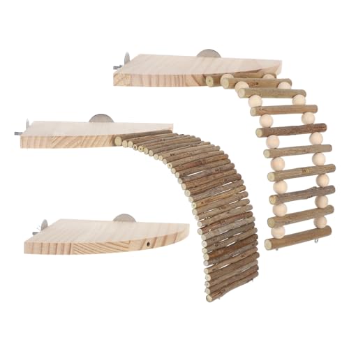 CORHAD 1 Set Hamsterkäfig-plattform Mit Leiter: Kleintier-bereicherungsspielzeug Aus Holz Zum Klettern Und Erkunden – Spielplatz Für Hamster Und Meerschweinchen von CORHAD