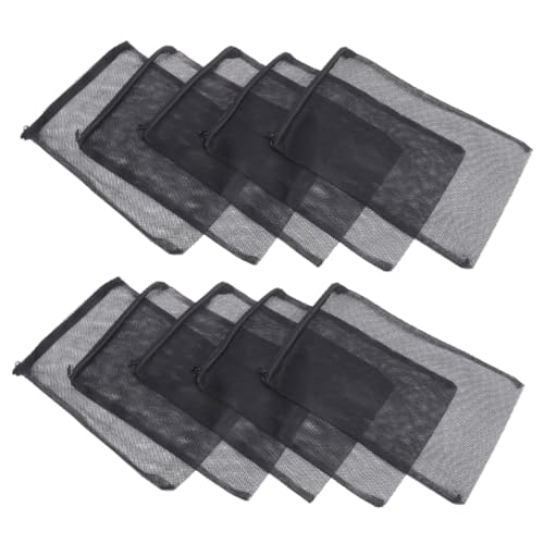 CORHAD 10er Pack Aquarium Filterbeutel Hochwertige Filtermaterialien Für Aquarien Austauschbare Filtrationsbeutel Schwarzes Netz Mit Kleinen öchern von CORHAD