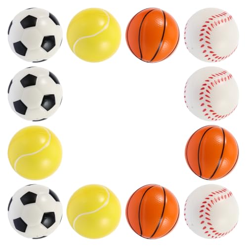 CORHAD 12 Stück Teiliges PU Hundespielzeug Bissfeste Bunte Trainingsbälle für Interaktives Langlebig und Kreativ Geeignet für Hunde Aller Fördert Beschäftigung und Spielspaß von CORHAD