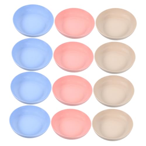 CORHAD 12stücke Katzenfutter Schalen Ergonomische Flache Napfset Für Kleine Katzen Und Kätzchen Bequeme Futterplatten Beige Rosa Und Blau Spülmaschinenfest Und von CORHAD