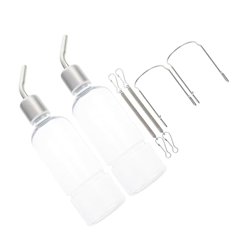 CORHAD 2 STÜCK Hängende Trinkflaschen für Kaninchen und Kleintiere Auslaufsicher Transparentes Premium Kunststoff und Edelstahl Einfach zu Montieren Für Meerschweinchen Chinchillas und von CORHAD