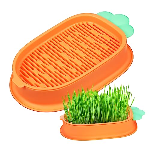 CORHAD Langlebiger Pflanzkasten aus PP-Material mit Katzengras kreatives Karottendesign für die Inneneinrichtung von CORHAD