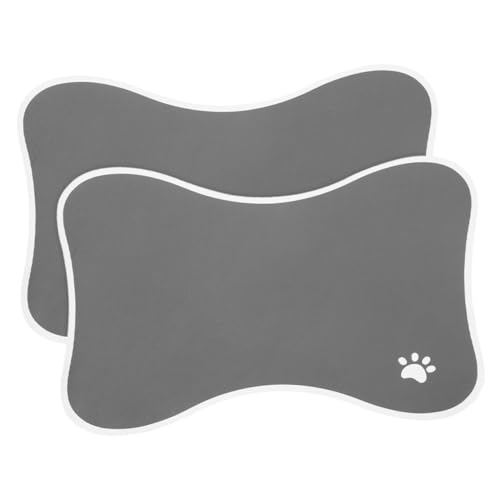 CORHAD 2 Stück Futtermatte Für Haustiere Knochenförmige Hundematte Hundenapf Teppich Tierfutterunterlage Tierfuttermatte Kleine Katzen Futtermatte Hundenapfmatte Napfunterlage von CORHAD