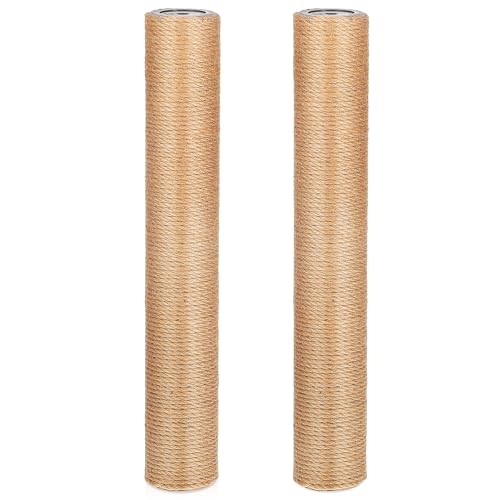 CORHAD 2 Stück Kratzpfosten Ersatzteile aus Natürlichem Jute Stabile Katzenkratzsäule für DIY Katzenkletterrahmen Kompatibel Langlebig und Kratzfest von CORHAD