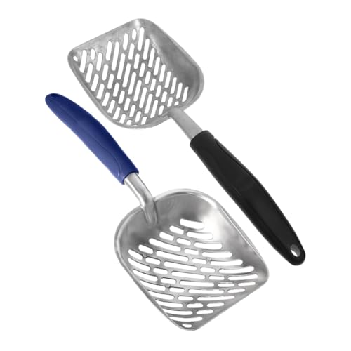 CORHAD 2 Stück Teiliges Metall Katzenschaufel mit Großem Lochmuster Ergonomischer Griff für Komfortable Handhabung Langlebige Aluminiumausführung Effiziente Reinigung Katzenklo für CORHAD 2 Stück Teiliges Metall Katzenschaufel mit Großem Lochmuster Ergonomischer Griff für Komfortable Handhabung Langlebige Aluminiumausführung Effiziente Reinigung Katzenklo für von CORHAD
