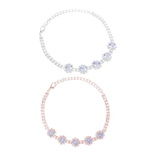 CORHAD 2stücke Hundehalskette Mit Strass Für Mittelgroße Hunde Verstellbares Haustierhalsband Dekoratives Design Für Katzen Und Welpen Angenehmer Hochwertigem CORHAD 2stücke Hundehalskette Mit Strass Für Mittelgroße Hunde Verstellbares Haustierhalsband Dekoratives Design Für Katzen Und Welpen Angenehmer Hochwertigem von CORHAD