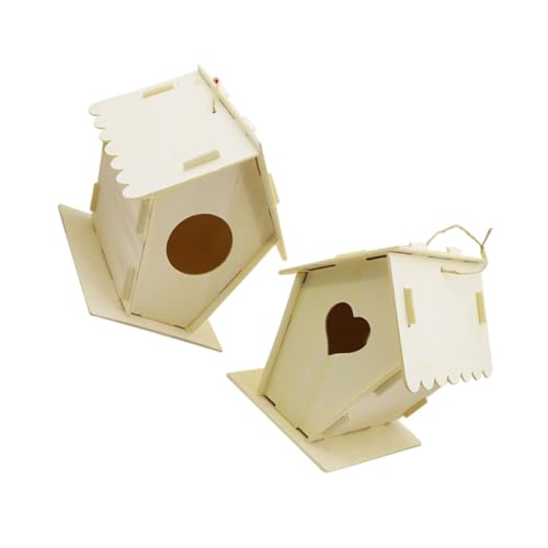 CORHAD 2 Stück Vogelhaus Dekoration Aus Holz Zartes Nest Hängende Vogelhäuser Im Freien Rustikales Für Garten Vogelhaus Dekor Nest Ornament Unbemalt Vogel Dekor Heimschmuck von CORHAD