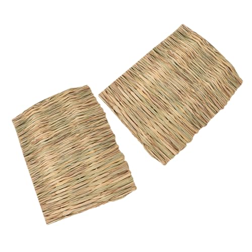CORHAD 2 Stücke Matte Gewebte Bett Matte Für Kleine Tier Bunny Bettwäsche Nest Kauen Spielzeug Bett Spielen Spielzeug Für Meerschweinchen Papagei Kaninchen Hamster Ratte von CORHAD