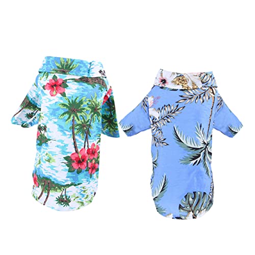 CORHAD 2stücke Hawaiianische Hundeshirts Stylische Und Bequeme Sommermode Für Hunde Und Katzen Strandkleidung Für Haustiere Leuchtenden Farben Xs von CORHAD