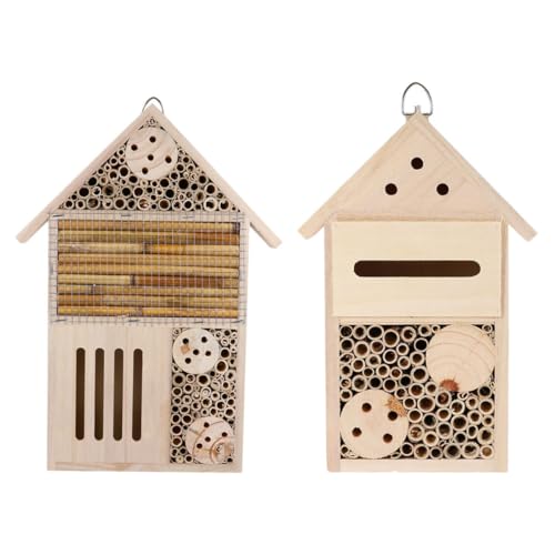 CORHAD 2Stücke Insektenhaus aus Holz Hängendes Bienenhotel im Hüttenstil für Garten Dekoration Wildbienen und Insektenbeobachtung CORHAD 2Stücke Insektenhaus aus Holz Hängendes Bienenhotel im Hüttenstil für Garten Dekoration Wildbienen und Insektenbeobachtung von CORHAD