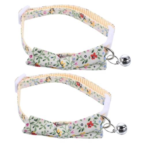 CORHAD Niedliches Katzenhalsband mit Fliege und Glocke 2 Stück verstellbares Katzenhalsband für Kätzchen dekorative Haustier-Halskette für den Alltag oder Partys von CORHAD