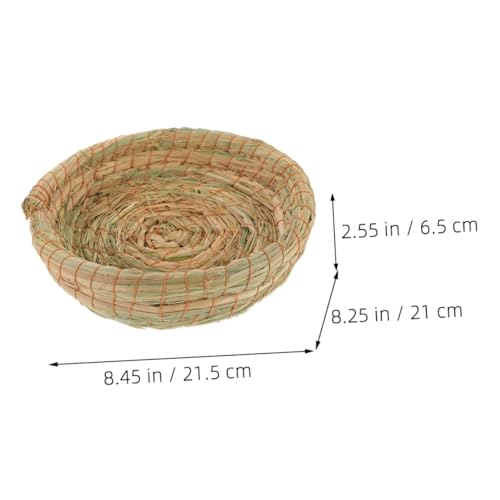 CORHAD 3 Stück Teiliges Handgewebtes Grasnest für Kleintiere Strapazierfähige Schlafmatte Atmungsaktives Warmes Nest für Hamster Kaninchen Meerschweinchen Kuschelbett für Kleine Nager von CORHAD