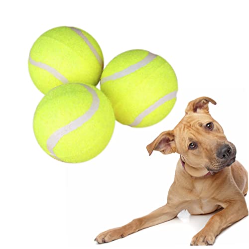 CORHAD 3stücke Grosser Tennisball Für Hunde Kauspielzeug Aus Gummi Haustierspielzeug Zum Apportieren Und Trainieren Langlebiges Hundespielball Für Kauen Und Zahnen von CORHAD