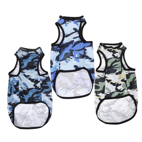 CORHAD Sommer-Haustierweste Camouflage-Shirt für Hunde 3-teiliges Set atmungsaktiv Winddicht und sanft für den Komfort Ihres Welpen bei Outdoor-Abenteuern CORHAD Sommer-Haustierweste Camouflage-Shirt für Hunde 3-teiliges Set atmungsaktiv Winddicht und sanft für den Komfort Ihres Welpen bei Outdoor-Abenteuern von CORHAD