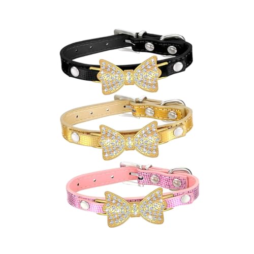CORHAD 3 STK Stilvolles - Und Hundehalsband Mit Schleife Modisches Haustierhalsband Mit Strasssteinen Zartes Mit Schleife Für Hunde Und CORHAD 3 STK Stilvolles - Und Hundehalsband Mit Schleife Modisches Haustierhalsband Mit Strasssteinen Zartes Mit Schleife Für Hunde Und von CORHAD
