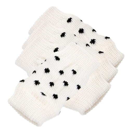 CORHAD Socken 4 Stück Haustiersocken Haustierbeinsocken Für Hunde Beinwärmer Für Katzen Ellenbogenschutz Für Hunde Gestrickter Beinwärmer Für Hunde Hundewärmer Baumwolle Kleidung Weiß von CORHAD