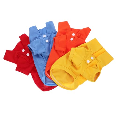 CORHAD 4 Stücke Haustier T-Shirt Bequeme Hundekleidung Welpen Shirt Für Katzen Hunde Waschbar Stilvolle Größen von CORHAD