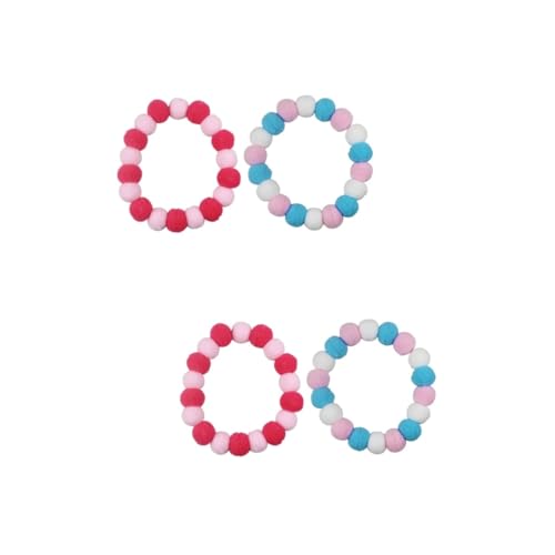 CORHAD 4stücke Und Hundehalsband Mit Plüschball-Design Elastisch Und Leicht Für Geburtstage Und Besondere Anlässe Farbenfrohes Für Haustiere von CORHAD