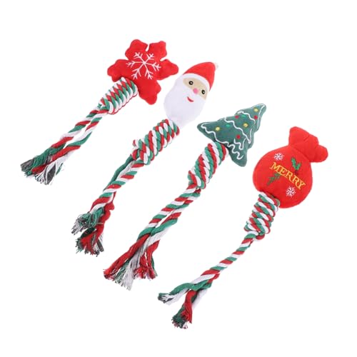 CORHAD Tragbares Backenzahnspielzeug Für Haustiere 4er-Pack Beißspielzeug Für Hunde Weihnachtsdesign Lustiges Kauspielzeug Für Welpen CORHAD Tragbares Backenzahnspielzeug Für Haustiere 4er-Pack Beißspielzeug Für Hunde Weihnachtsdesign Lustiges Kauspielzeug Für Welpen von CORHAD