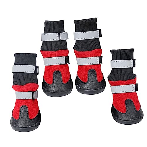 CORHAD 4 Stück Schneestiefel für Haustiere Welpenstiefel Rutschfester Hundestiefel hundeschuhe pfotenschutz für Hunde Lange Röhrenschuhe für Haustiere Winterschuhe für Haustiere Vlies rot CORHAD 4 Stück Schneestiefel für Haustiere Welpenstiefel Rutschfester Hundestiefel hundeschuhe pfotenschutz für Hunde Lange Röhrenschuhe für Haustiere Winterschuhe für Haustiere Vlies rot von CORHAD