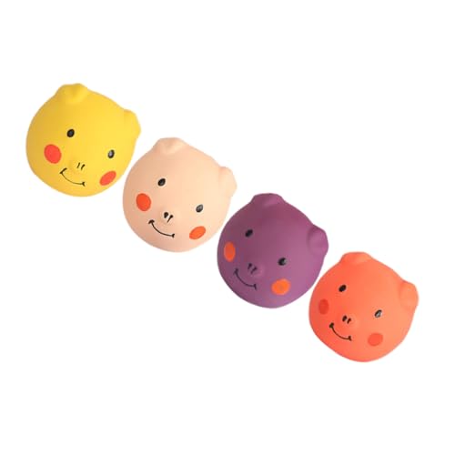 CORHAD Elastische Hundespielzeuge mit Schweinekopfbällen 4 Stück quietschende Hunde-Backenzahnspielzeuge quietschende Haustierspielzeuge für Welpen CORHAD Elastische Hundespielzeuge mit Schweinekopfbällen 4 Stück quietschende Hunde-Backenzahnspielzeuge quietschende Haustierspielzeuge für Welpen von CORHAD