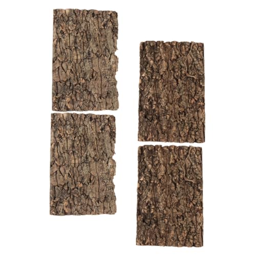 CORHAD 4 Stück Teiliges Korkrinden Terrarium Dekor Natürliche Baumrinde für Reptilien Klettermatte Aquarium Hintergrund Waldlandschaft Haustier Habitat Gestaltung von CORHAD