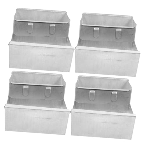 CORHAD 4 Stück Teiliges Robuste Kaninchen Futterschale aus Eisen Wetterfeste Futterbox für Hasen und Kleintiere Langlebiger Outdoor Futterspender für Bauernhof Einfache Reinigung und von CORHAD