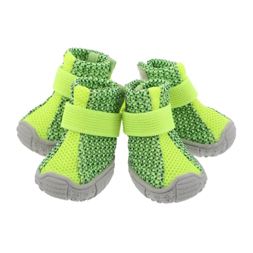 CORHAD 4 Stück rutschfeste Hundeschuhe für Kleine Hunde mit Leichtem Wetterfestem Material Bequeme Pfotenschutz Sneaker für Sichere Outdoor Spaziergänge und Ganzjährige Nutzung von CORHAD