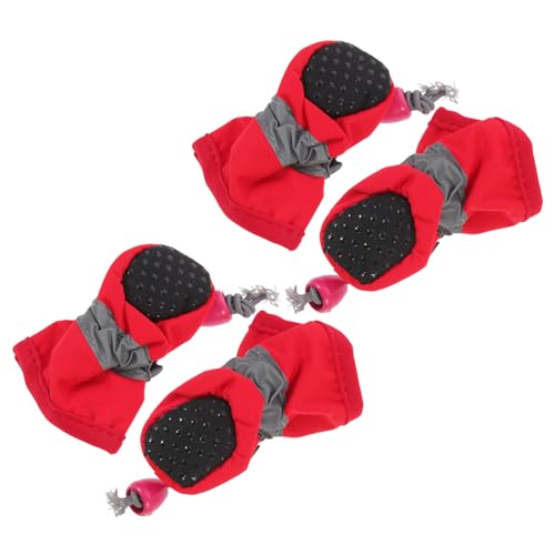 CORHAD Haustierschuhe Für Regenschuhe - Sohle Bequem Atmungsaktiv Rot Set CORHAD Haustierschuhe Für Regenschuhe - Sohle Bequem Atmungsaktiv Rot Set von CORHAD