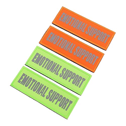 CORHAD 4stücke Reflektierende Hundegeschirr-Patches Selbstklebende Dekorative Aufnäher Für Outdoor-aktivitäten Lustige Englische Designs Für Und Sichtbarkeit Beim Gassigehen von CORHAD
