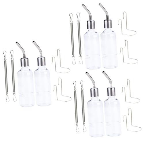 CORHAD 6stücke Haustier Trinkflasche Auslaufsicherer Wasserspender Für Kaninchen Hamster Meerschweinchen Installieren Transparentes Design Hängend Edelstahl Und - CORHAD 6stücke Haustier Trinkflasche Auslaufsicherer Wasserspender Für Kaninchen Hamster Meerschweinchen Installieren Transparentes Design Hängend Edelstahl Und - von CORHAD