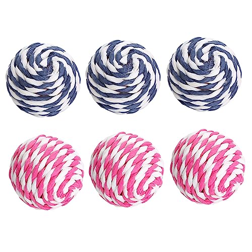 CORHAD 6stücke Katzenballspielzeug Für Haustiere Woven Seil Ball Spielzeug Für Kätzchen Interaktives Katzenspielzeug Zum Kauen Und Kratzen von CORHAD