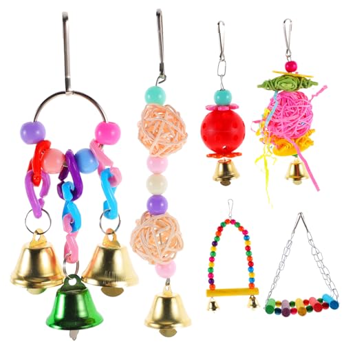 CORHAD 6St Spielzeug chew Toy holzspielsachen Bird Toys Papageienkäfigdekoration Vogelkäfig Vogelspielständer Fitnessstudio Heimtierbedarf für Vögel Zubehör für Papageienkäfige hölzern von CORHAD