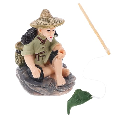 CORHAD Statue des Alten Fischers Mini-fischerfigur Dekoratives Ornament Für Aquarium PVC-Material Gartendekoration CORHAD Statue des Alten Fischers Mini-fischerfigur Dekoratives Ornament Für Aquarium PVC-Material Gartendekoration von CORHAD