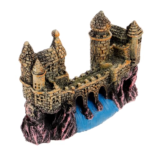 CORHAD Aquarium Schloss Deko aus Harz Miniatur Europäisches Schloss Ornament Kompakt Leicht Natürliches Versteck für Fische Dekoratives Landschaftselement für Aquarien Gelb CORHAD Aquarium Schloss Deko aus Harz Miniatur Europäisches Schloss Ornament Kompakt Leicht Natürliches Versteck für Fische Dekoratives Landschaftselement für Aquarien Gelb von CORHAD