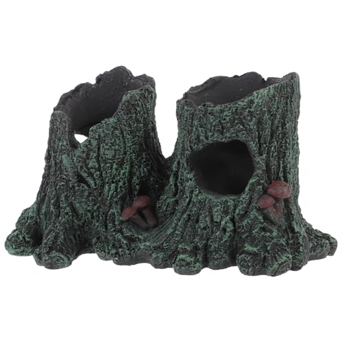 CORHAD versteckt Sich vor dem BAU Reptilienzubehör simulierter Baumstamm Reptile Shelter Lizard Hideout schleichtiere Eidechsen Reptilienhöhle Reptilienversteck Harz Grey von CORHAD