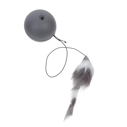 CORHAD Elektrischer Katzenspielball mit Leuchtender Maus Automatischer Rollfunktion Batteriebetrieben Interaktives Selbstspiel katzenspielzeug für Kätzchen und Katzen Tiefgrau von CORHAD