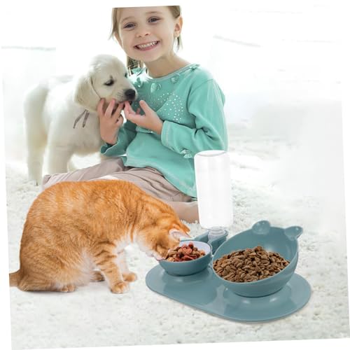 CORHAD Erhöhter Katzennapf mit Nackenstütze Abnehmbar rutschfest für Katzen und Kätzchen Schützt Wirbelsäule Einfache Reinigung Komfortables Fressen und Trinken von CORHAD