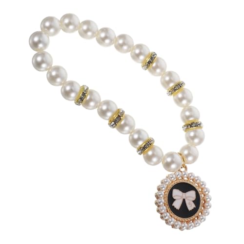 CORHAD Elegantes Haustierhalsband Mit Perlen Für Hunde Und Katzen Verstellbare Halskette Schmuckstück Für Besondere Anlässe Und Tägliche Passend Für Kleine Und Mittlere Tiere von CORHAD