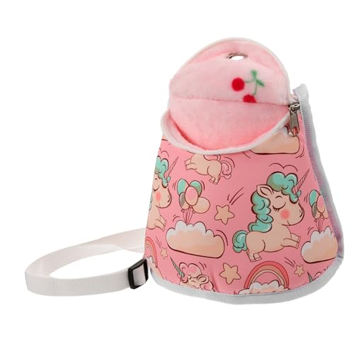 CORHAD Hamster Aus Tasche Hamster-Tragetasche Atmungsaktive Hamstertragetaschen Reisetasche Für Haustiere Tragbarer Rattenträger Eine Schulter Flanell Eichhörnchen Käfig Reisen Rosa von CORHAD