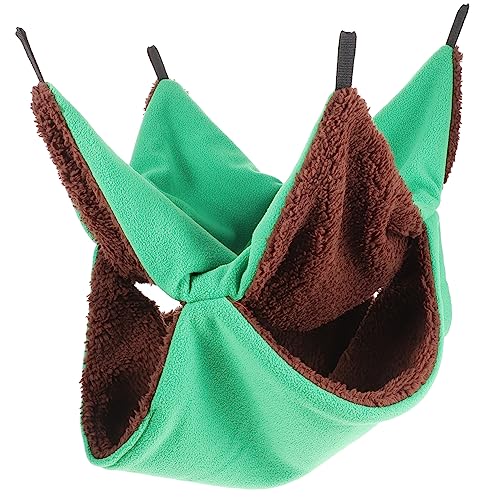 CORHAD Hamster Hängematte Hängemattenbett Plüsch Hamsterhaus Warmer Winterkäfig Für Hamster Spielzeughängematte Für Kuscheltiere Chinchilla-bett Plüschtiere Light Green Arktisches Vlies von CORHAD