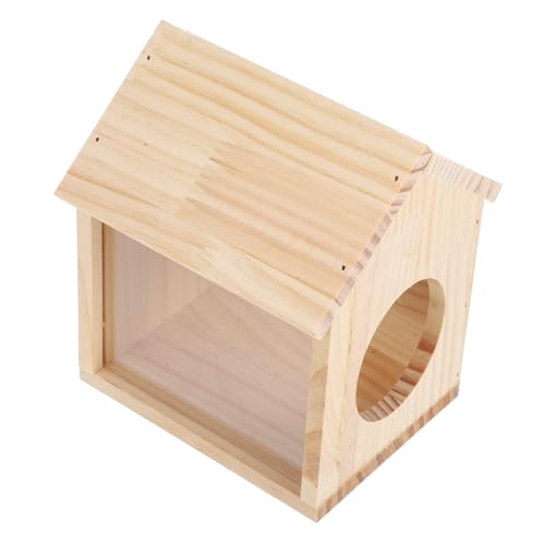 CORHAD Hamsterversteck aus Holz Multifunktionale für Futter und Wasser Transparentes Design für Hamster und Kleine Haustiere Sicheres Versteck und Gemütliches von CORHAD