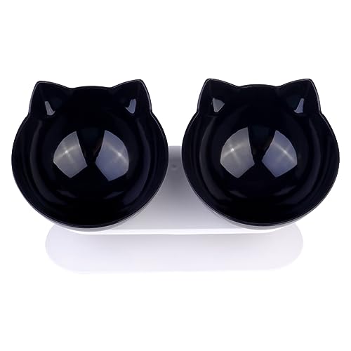 CORHAD Futternapf Für Haustiere Doppelnapf-Set Aus Kunststoff Futter- Und Wasserspender Für Katzen Und Hunde Einfache Reinigung Um 15 Grad Verstellbares Design Robustes Material CORHAD Futternapf Für Haustiere Doppelnapf-Set Aus Kunststoff Futter- Und Wasserspender Für Katzen Und Hunde Einfache Reinigung Um 15 Grad Verstellbares Design Robustes Material von CORHAD