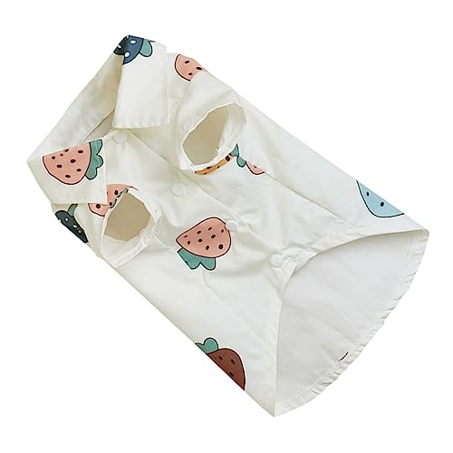 CORHAD Kleines Hundekleidungsstück Mit Erdbeerprint Atmungsaktives Outfit Für Haustiere Für Kleine Hunde Und Katzen Bequemes Sommerhemd von CORHAD
