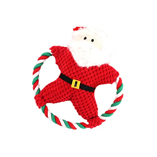 CORHAD Weihnachtliches Zähneknirschen Soundspielzeug Kauspielzeug Für Hunde Zu Weihnachten Zahnspielzeug Für Weihnachtswelpen Quietschendes Schneemann-hundespielzeug Bissfest Baumwollseil von CORHAD