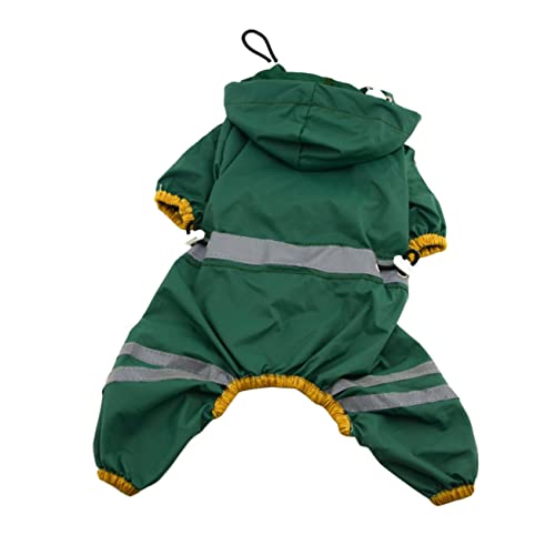 CORHAD Wasserdichter Hunde-Regenmantel Für Kleine Und Mittelgroße Hunde Atmungsaktives Design Elastischer Saum Bequem Und Sicherer Sitz Für Regnerische Tage Dunkelgrün von CORHAD