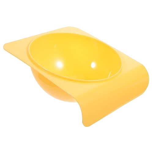 CORHAD Haustiernapf hundefutterspender Lebensmittelbehälter Futterspender für Welpen Indoor Hundenapf tierfutter pet Supplies Futterautomat für Welpen Praktischer Hundenapf Plastik Yellow von CORHAD