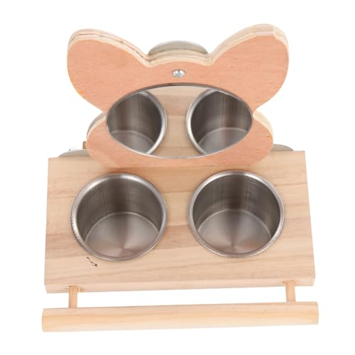CORHAD Papageien-futterbox Stehstange Vogelkäfig Futternapf Spiegel-Set Für Papageien von CORHAD