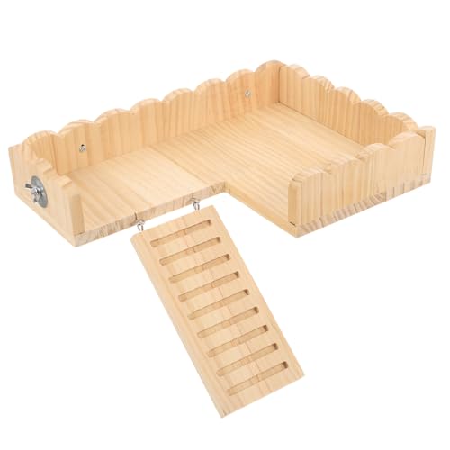 CORHAD Holz Hamsterplattform mit Leiter Teiliges Stabile Kleintier Spielplattform für Zwerghamster Meerschweinchen Chinchilla zur Bewegung und Beschäftigung im Käfig von CORHAD