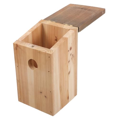 CORHAD Holz Vogelhaus Für Kleine Papageien Wetterfestes Nistkästchen Aus Massivem Holz Für Garten Und Outdoor-Dekoration Einfach Aufzuhängen von CORHAD